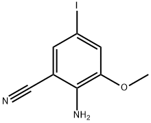 2-Amino-5-iodo-3-methoxy-benzonitrile Struktur