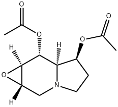 Oxirenofindolizine-6,7-diol, octahydro-, diacetate (ester), 1aS-(1a.alpha.,6.alpha.,6a.beta.,7.beta.,7a.alpha.)- Struktur