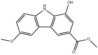 9H-Carbazole-3-carboxylic acid, 1-hydroxy-6-methoxy-, methyl ester Struktur