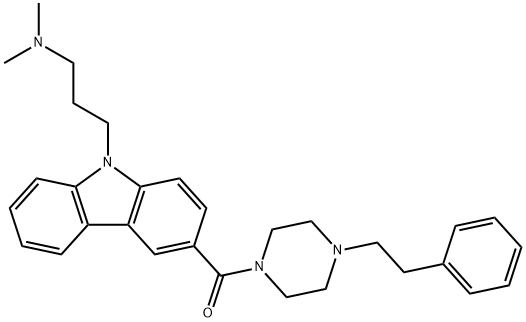 Methanone, [9-[3-(dimethylamino)propyl]-9H-carbazol-3-yl][4-(2-phenylethyl)-1-piperazinyl]- Struktur