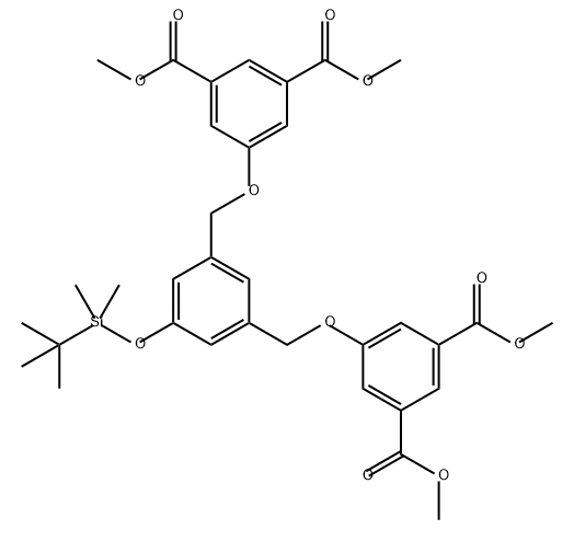 1,3-Benzenedicarboxylic acid, 5,5'-[[5-[[(1,1-dimethylethyl)dimethylsilyl]oxy]-1,3-phenylene]bis(methyleneoxy)]bis-, tetramethyl ester (9CI) Struktur