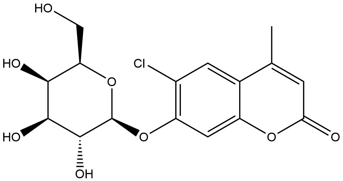 6-Chloro-4-methylumbelliferyl β-D-Galactopyranoside Struktur