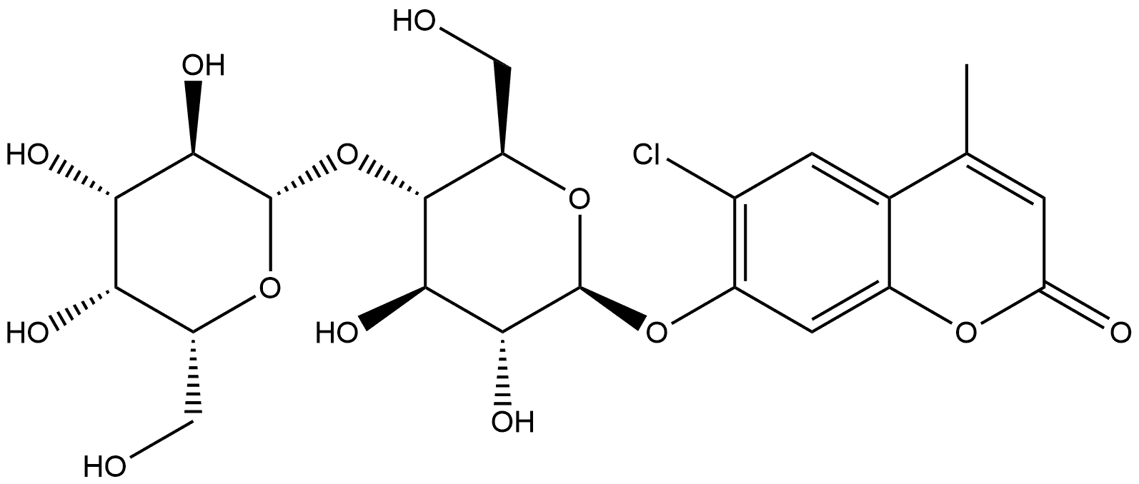 6-Chloro-4-methylumbelliferyl β-Lactoside Struktur