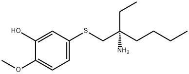 Phenol, 5-[[(2R)-2-amino-2-ethylhexyl]thio]-2-methoxy- Struktur