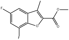 2-Benzofurancarboxylic acid, 5,7-difluoro-3-methyl-, methyl ester Struktur