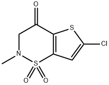 4H-Thieno[2,3-e]-1,2-thiazin-4-one, 6-chloro-2,3-dihydro-2-methyl-, 1,1-dioxide Struktur