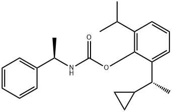 2-[(1R)-1-Cyclopropylethyl]-6-(1-methylethyl)phenyl N-[(1R)-1-phenylethyl]carbamate Struktur