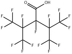 Butanoic acid, 2,3,4,4,4-pentafluoro-2-[1,2,2,2-tetrafluoro-1-(trifluoromethyl)ethyl]-3-(trifluoromethyl)- Struktur