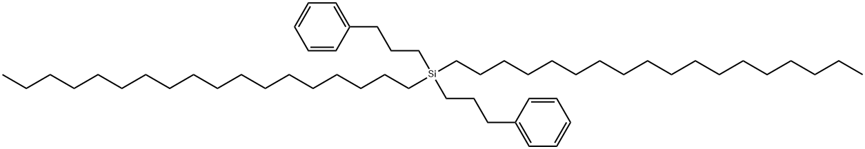 Dioctadecylbis(3-phenylpropyl)silane Struktur