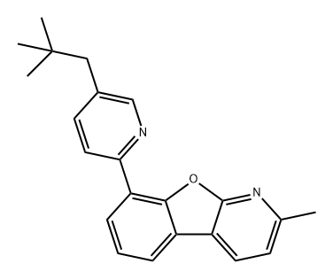 Benzofuro[2,3-b]pyridine, 8-[5-(2,2-dimethylpropyl)-2-pyridinyl]-2-methyl- Struktur