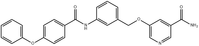 3-Pyridinecarboxamide, 5-[[3-[(4-phenoxybenzoyl)amino]phenyl]methoxy]- Struktur