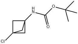 Carbamic acid, N-(3-chlorobicyclo[1.1.1]pent-1-yl)-, 1,1-dimethylethyl ester Struktur