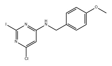 4-Pyrimidinamine, 6-chloro-2-iodo-N-[(4-methoxyphenyl)methyl]- Struktur