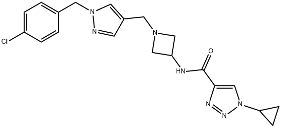 1H-1,2,3-Triazole-4-carboxamide, N-[1-[[1-[(4-chlorophenyl)methyl]-1H-pyrazol-4-yl]methyl]-3-azetidinyl]-1-cyclopropyl- Struktur