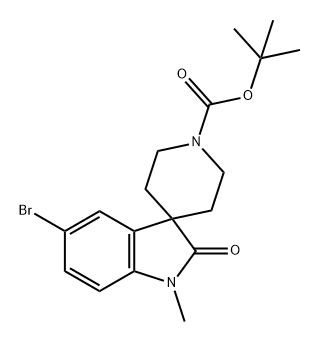 Spiro[3H-indole-3,4'-piperidine]-1'-carboxylic acid, 5-bromo-1,2-dihydro-1-methyl-2-oxo-, 1,1-dimethylethyl ester Struktur