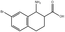 1-amino-7-bromo-1,2,3,4-tetrahydronaphthalene-2-carboxylic acid Struktur