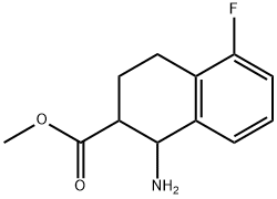 methyl 1-amino-5-fluoro-1,2,3,4-tetrahydronaphthalene-2-carboxylate Struktur