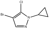 1H-Pyrazole, 4-bromo-5-chloro-1-cyclopropyl- Struktur