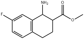 methyl 1-amino-7-fluoro-1,2,3,4-tetrahydronaphthalene-2-carboxylate Struktur