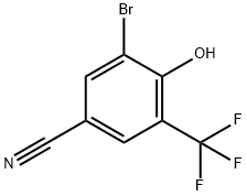 3-bromo-4-hydroxy-5-(trifluoromethyl)benzonitrile Struktur