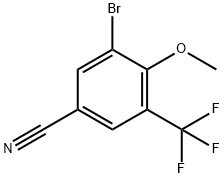 3-Bromo-4-methoxy-5-(trifluoromethyl)benzonitrile Struktur