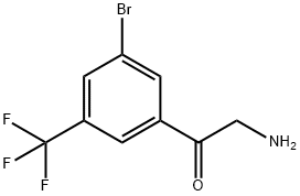 2-Amino-1-[3-bromo-5-(trifluoromethyl)phenyl]ethanone Struktur