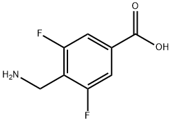 Benzoic acid, 4-(aminomethyl)-3,5-difluoro- Struktur