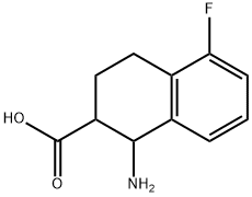 1-amino-5-fluoro-1,2,3,4-tetrahydronaphthalene-2-carboxylic acid Struktur