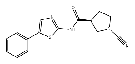 3-Pyrrolidinecarboxamide, 1-cyano-N-(5-phenyl-2-thiazolyl)-, (3S)- Struktur