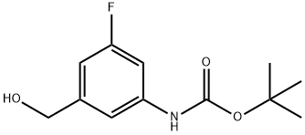 Carbamic acid, N-[3-fluoro-5-(hydroxymethyl)phenyl]-, 1,1-dimethylethyl ester Struktur