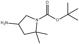 Tert-butyl 4-amino-2,2-dimethylpyrrolidine-1-carboxylate Struktur