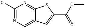 Thieno[2,3-d]pyrimidine-6-carboxylic acid, 2-chloro-, methyl ester Struktur