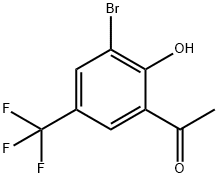 1-[3-bromo-2-hydroxy-5-(trifluoromethyl)phenyl]ethanone Struktur