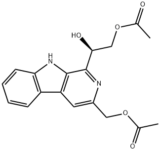 1,2-Ethanediol, 1-[3-[(acetyloxy)methyl]-9H-pyrido[3,4-b]indol-1-yl]-, 2-acetate, (1R)- Struktur