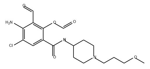 Benzamide, 4-amino-5-chloro-3-formyl-2-(formyloxy)-N-[1-(3-methoxypropyl)-4-piperidinyl]- Structure