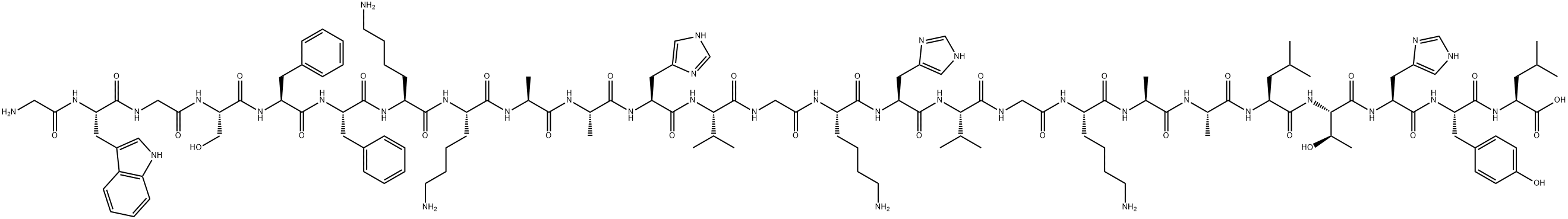 L-Leucine, glycyl-L-tryptophylglycyl-L-seryl-L-phenylalanyl-L-phenylalanyl-L-lysyl-L-lysyl-L-alanyl-L-alanyl-L-histidyl-L-valylglycyl-L-lysyl-L-histidyl-L-valylglycyl-L-lysyl-L-alanyl-L-alanyl-L-leucyl-L-threonyl-L-histidyl-L-tyrosyl- Struktur