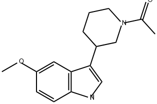 Ethanone, 1-[3-(5-methoxy-1H-indol-3-yl)-1-piperidinyl]- Struktur