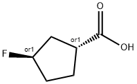 rel-(1R,3R)-3-fluorocyclopentane-1-carboxylic acid Struktur