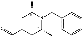 4-Piperidinecarboxaldehyde, 2,6-dimethyl-1-(phenylmethyl)-, (2R,6S)-rel- Struktur