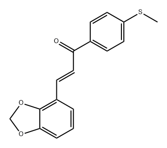 2-Propen-1-one, 3-(1,3-benzodioxol-4-yl)-1-[4-(methylthio)phenyl]-, (2E)- Struktur