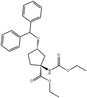 Cyclopentanecarboxylic acid, 3-(diphenylmethoxy)-1-[(ethoxycarbonyl)amino]-, ethyl ester, (1S,3S)-