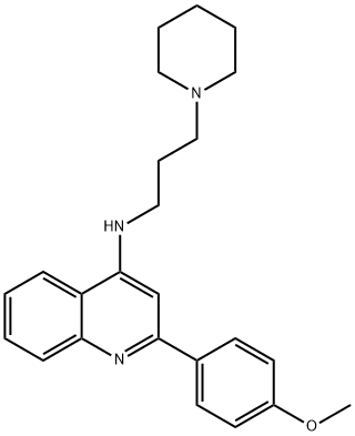 4-Quinolinamine, 2-(4-methoxyphenyl)-N-[3-(1-piperidinyl)propyl]- Struktur