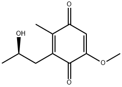 2,5-Cyclohexadiene-1,4-dione, 3-[(2R)-2-hydroxypropyl]-5-methoxy-2-methyl- Struktur