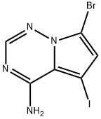 Pyrrolo[2,1-f][1,2,4]triazin-4-amine, 7-bromo-5-iodo- Struktur