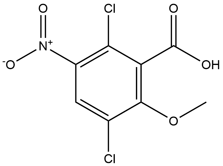 2,5-dichloro-6-methoxy-3-nitrobenzoic acid Struktur