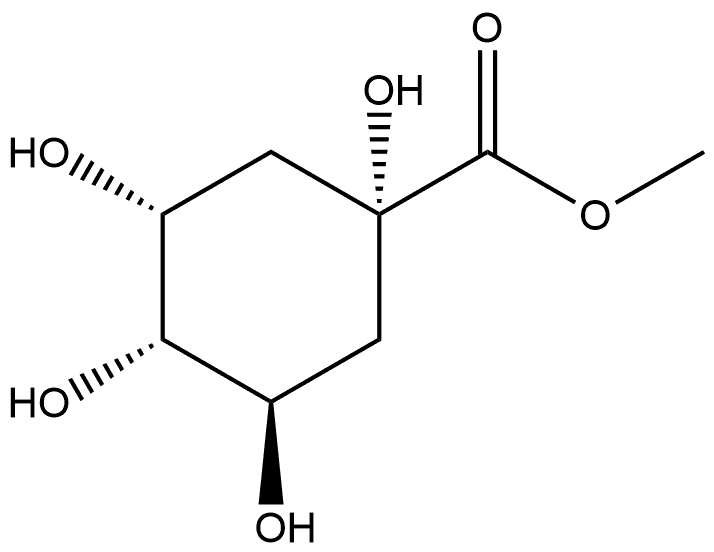 Cyclohexanecarboxylic acid, 1,3,4,5-tetrahydroxy-, methyl ester, (1α,3R,4α,5R)- Struktur