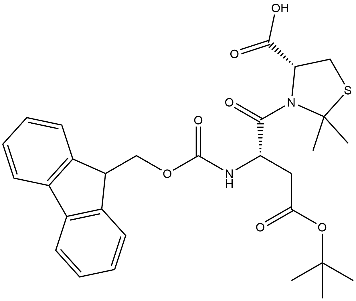 Fmoc-Asp(OtBu)-Cys(Psi(Me,Me)pro)-OH≥ 99% (HPLC,TLC) Struktur