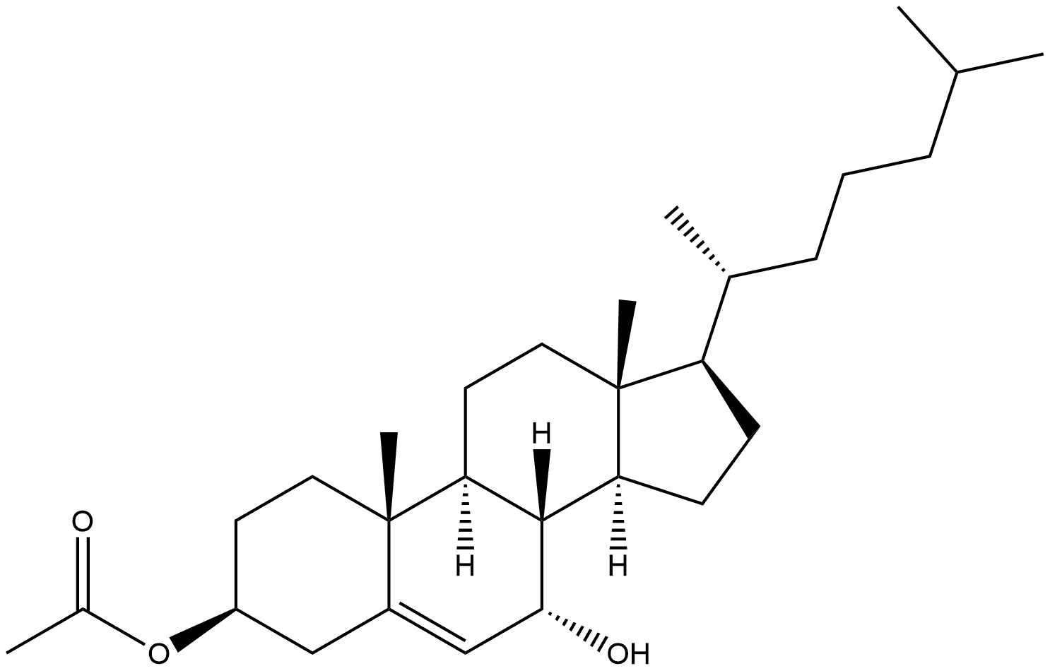 Cholest-5-ene-3,7-diol, 3-acetate, (3β,7α)- Struktur