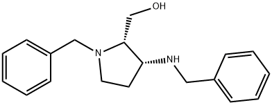 ((2S,3R)-1-Benzyl-3-(benzylamino)pyrrolidin-2-yl)methanol Struktur