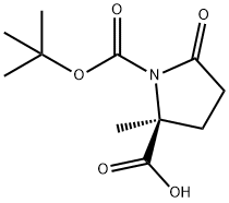 1,2-Pyrrolidinedicarboxylic acid, 2-methyl-5-oxo-, 1-(1,1-dimethylethyl) ester, (2S)- Struktur